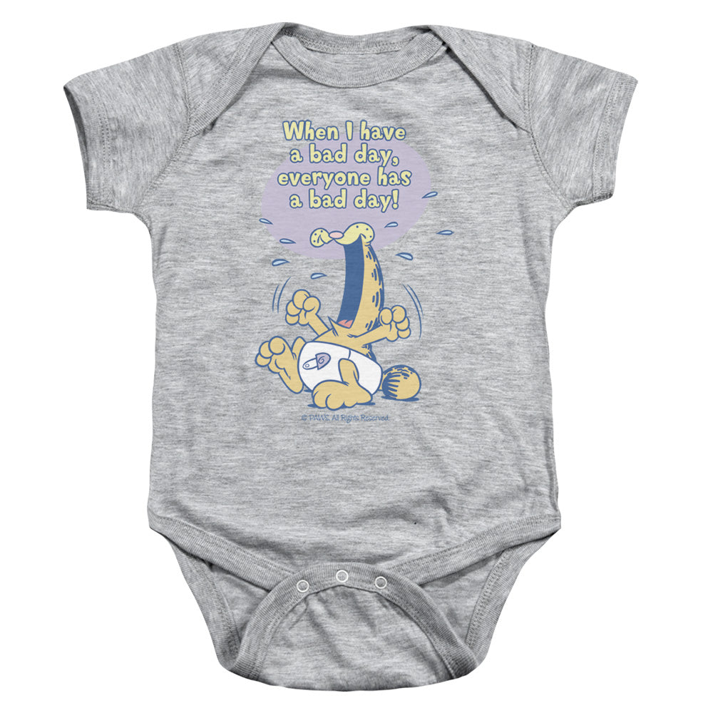Garfield Bad Day Infant Baby Snapsuit Athletic Heather (12 Mos)