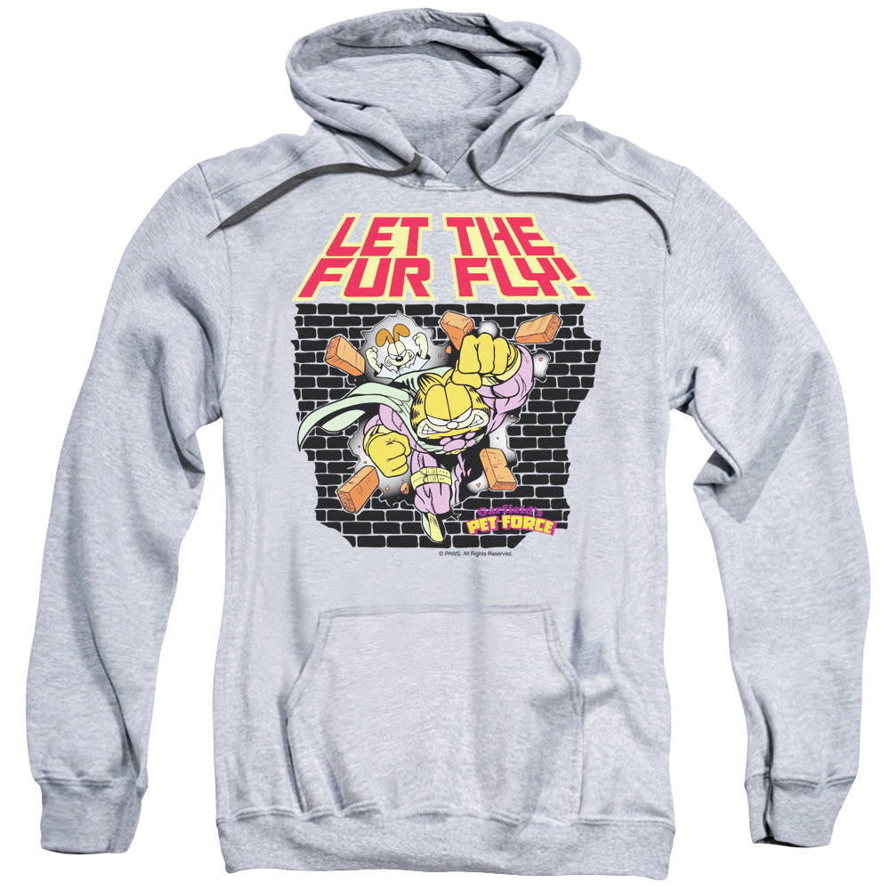 Garfield Let The Fur Fly Mens Hoodie Athletic Heather