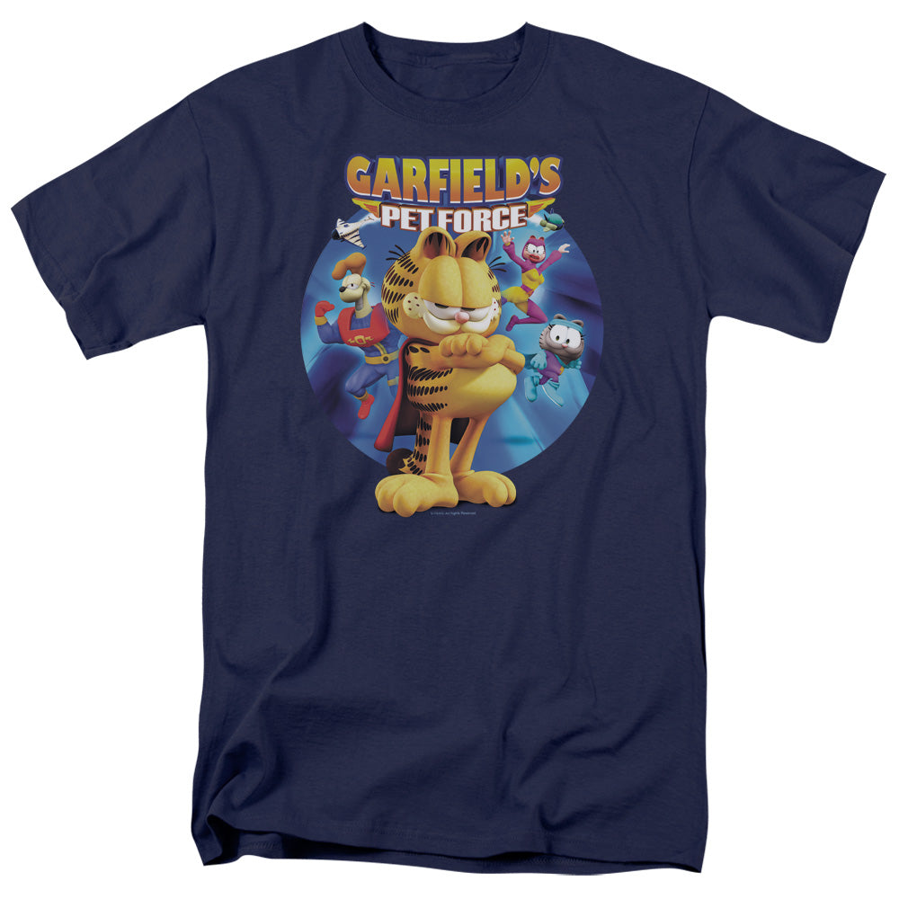 Garfield Dvd Art Mens T Shirt Navy Officially Licensed