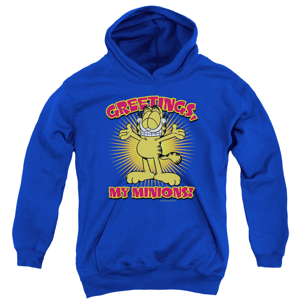 Garfield Minions Kids Youth Hoodie Royal