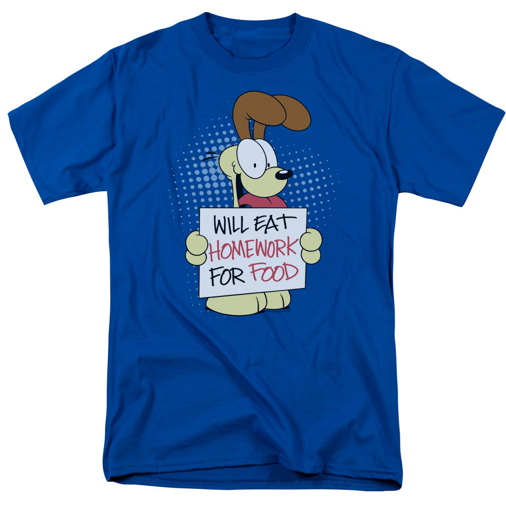 Garfield Will Eat Homework Mens T Shirt Royal Officially Licensed