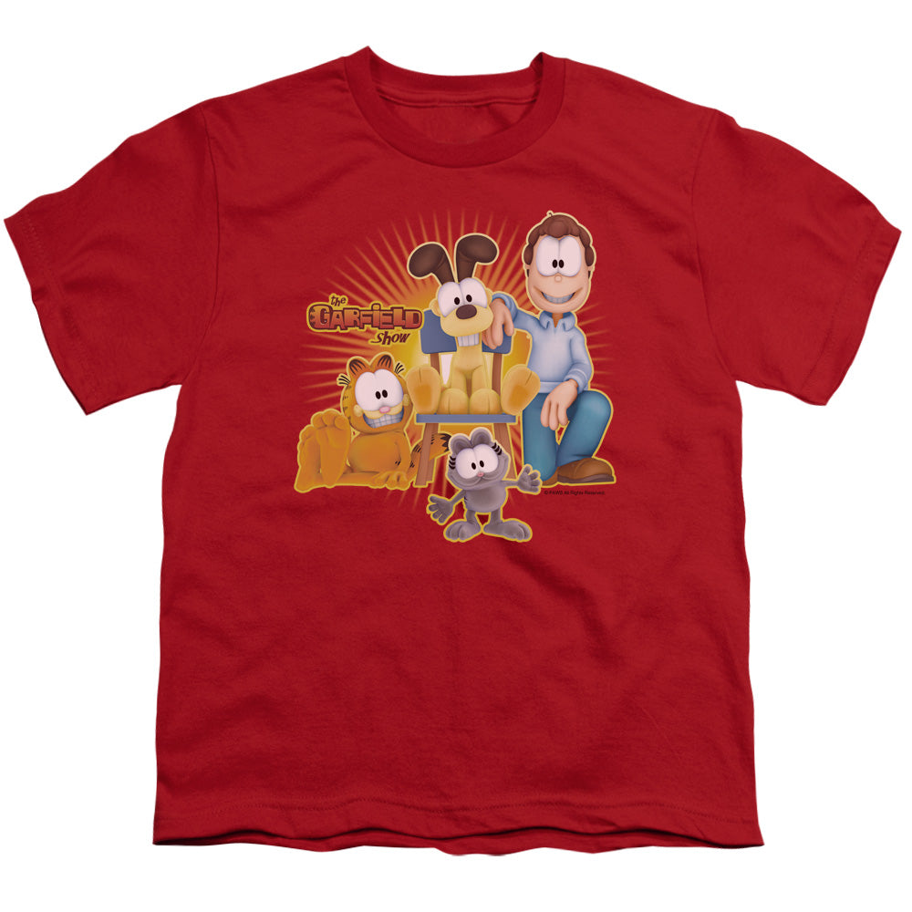 Garfield Say Cheese Kids Youth T Shirt Red