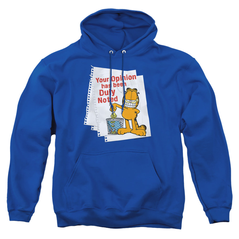 Garfield Duly Noted Mens Hoodie Royal Officially Licensed