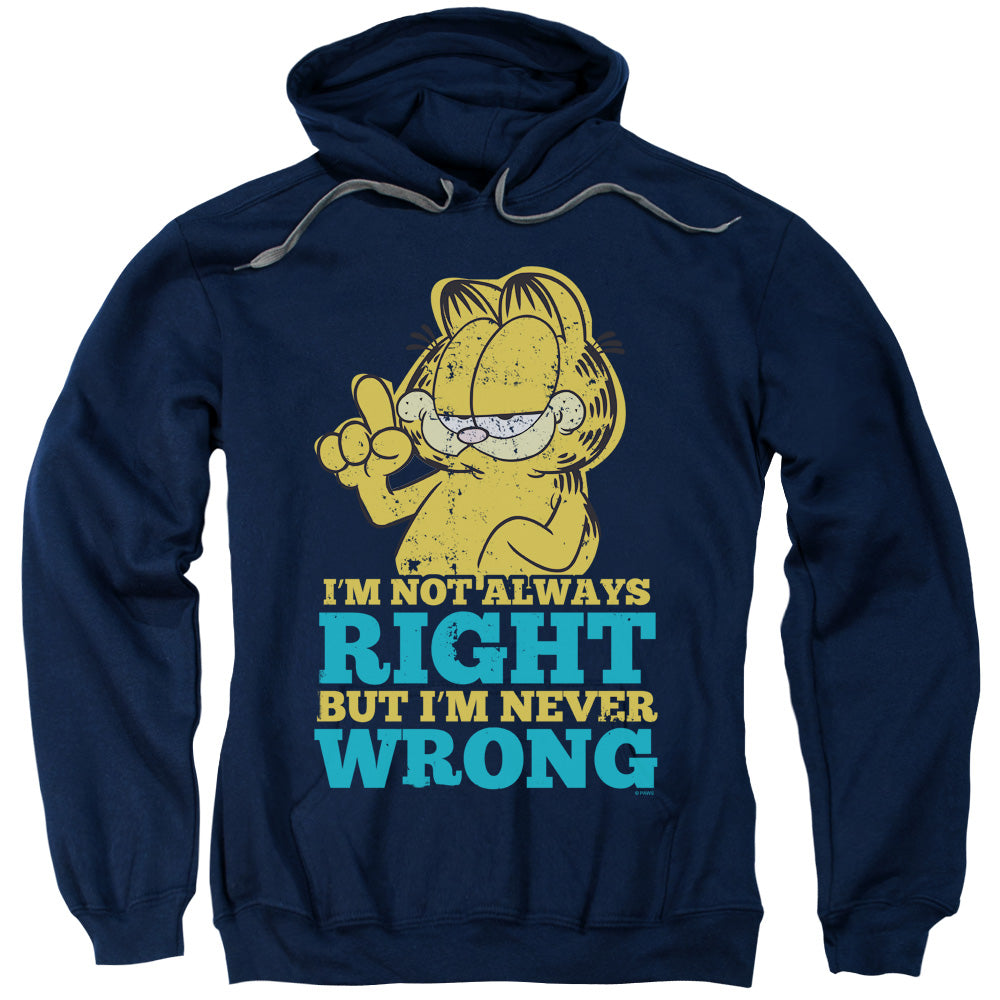 Garfield Never Wrong Mens Hoodie Navy