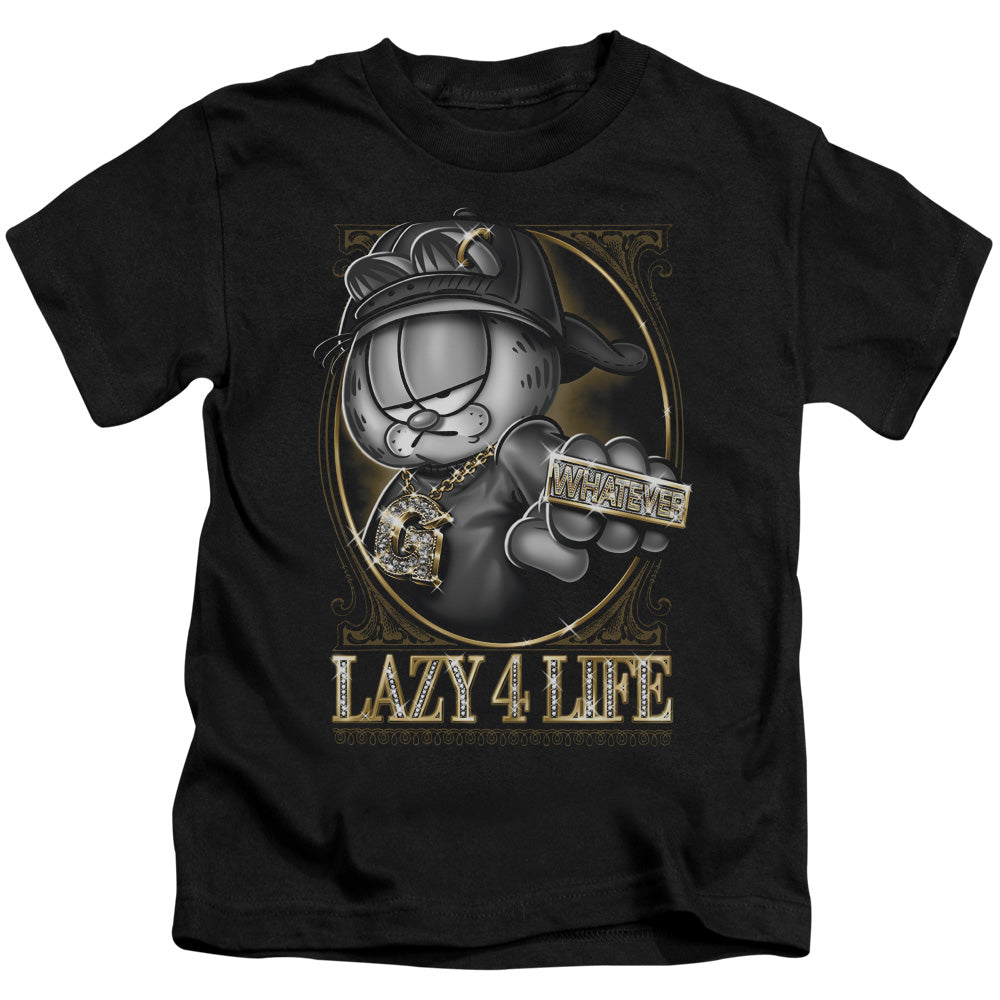 Garfield Lazy 4 Life Juvenile Kids Youth T Shirt Black