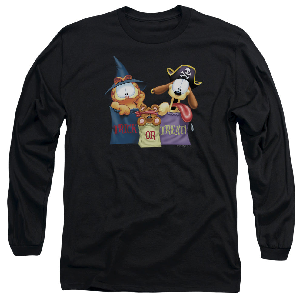 Garfield Grab Bags Mens Long Sleeve Shirt Black Officially Licensed