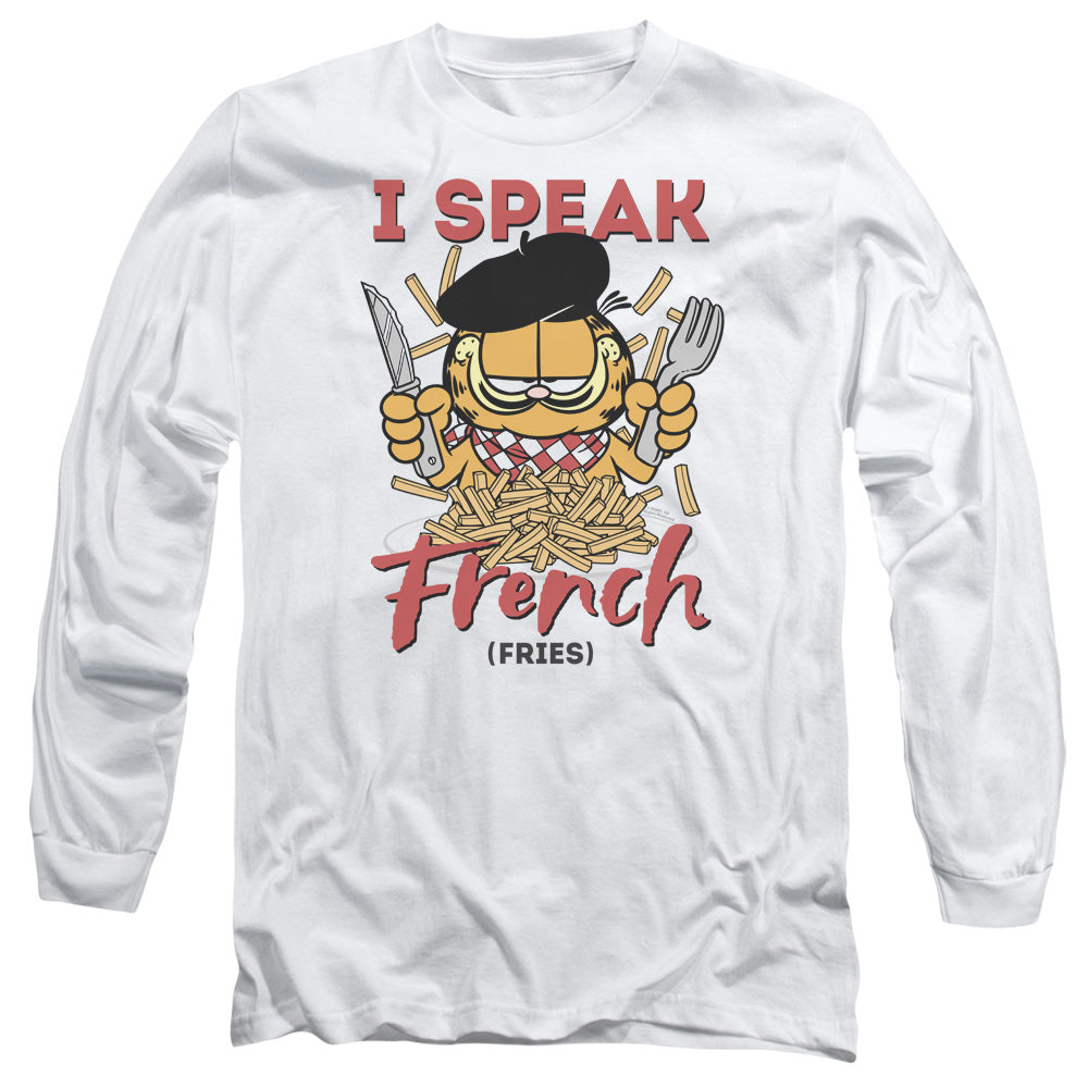 Garfield Speaking Love Mens Long Sleeve Shirt White Officially Licensed