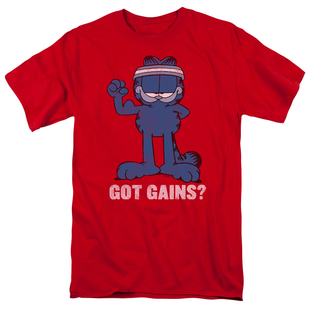 Garfield Got Gains Mens T Shirt Red Officially Licensed