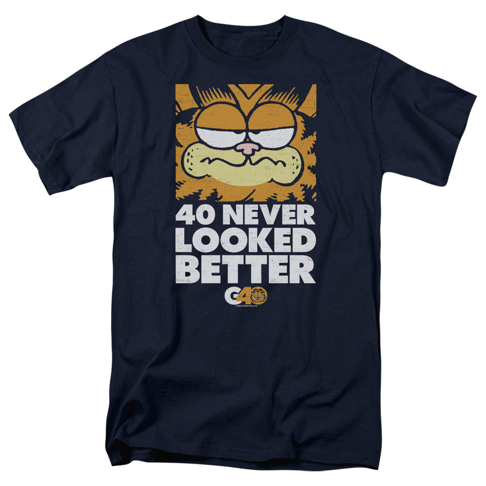 Garfield 40 Looks Mens T Shirt Navy Officially Licensed