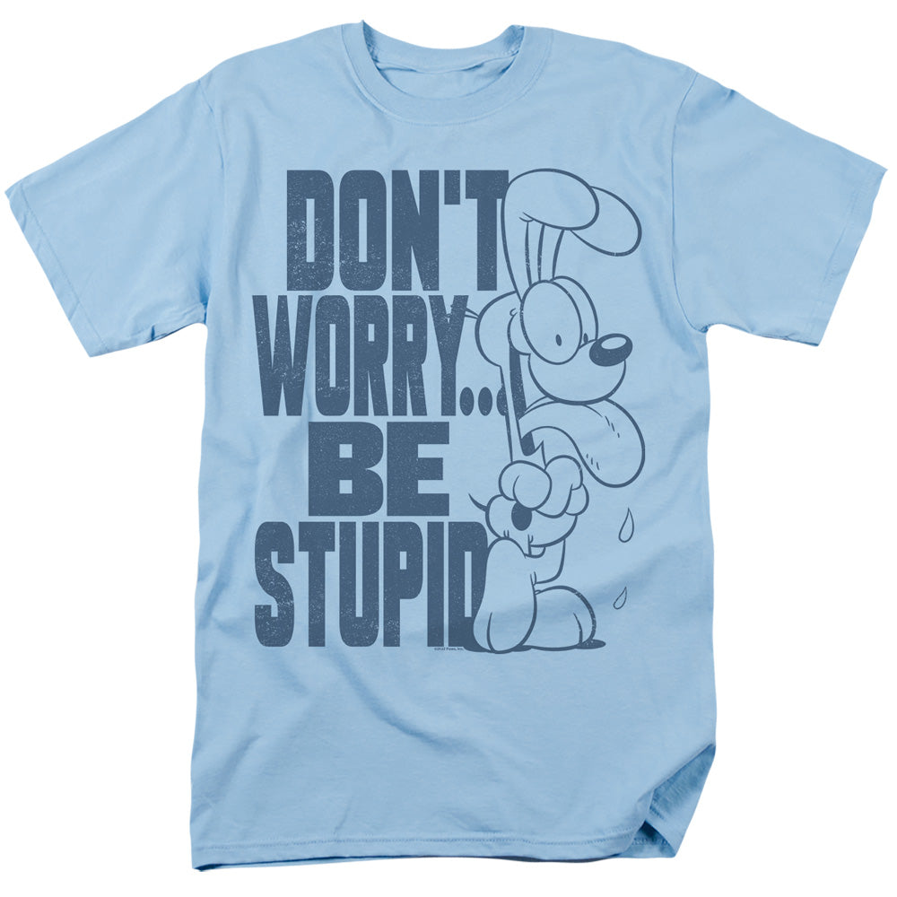 Garfield Don'T Worry Mens T Shirt Light Blue Officially Licensed