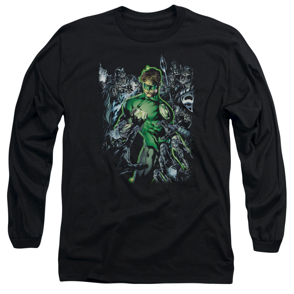 Green Lantern Surrounded By Death Mens Long Sleeve Shirt Black Officially Licensed