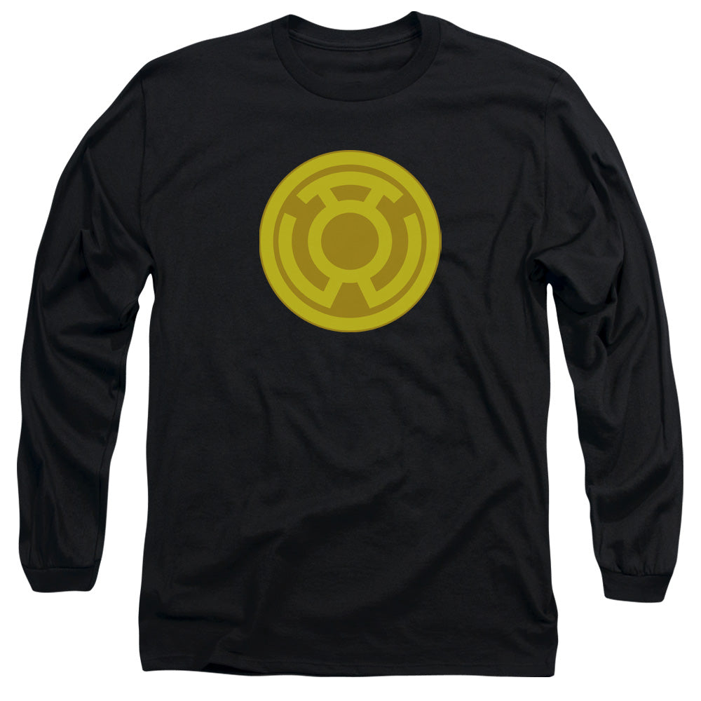 Green Lantern Yellow Symbol Mens Long Sleeve Shirt Black Officially Licensed