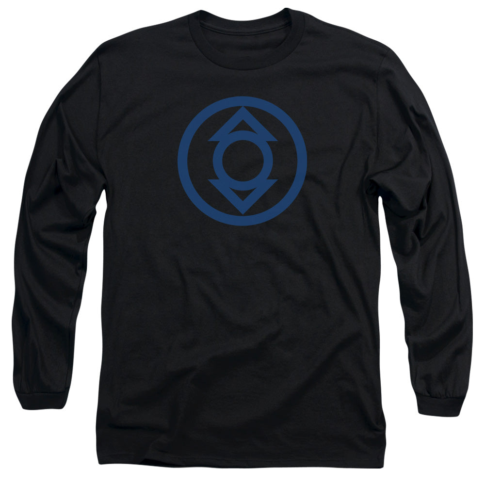 Green Lantern Blue Emblem Mens Long Sleeve Shirt Black Officially Licensed