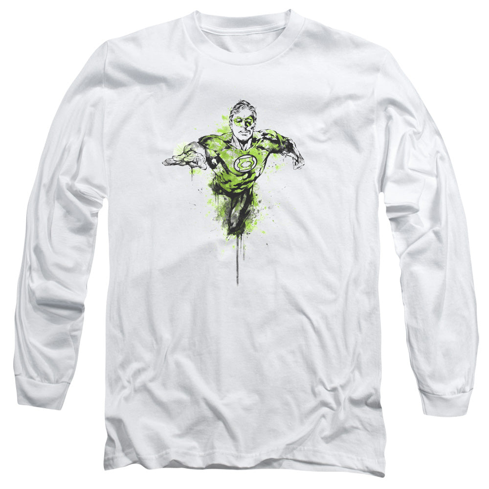 Green Lantern Inked Mens Long Sleeve Shirt White Officially Licensed
