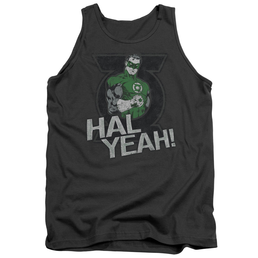 Green Lantern Hal Yeah Mens Tank Top Shirt Charcoal Officially Licensed