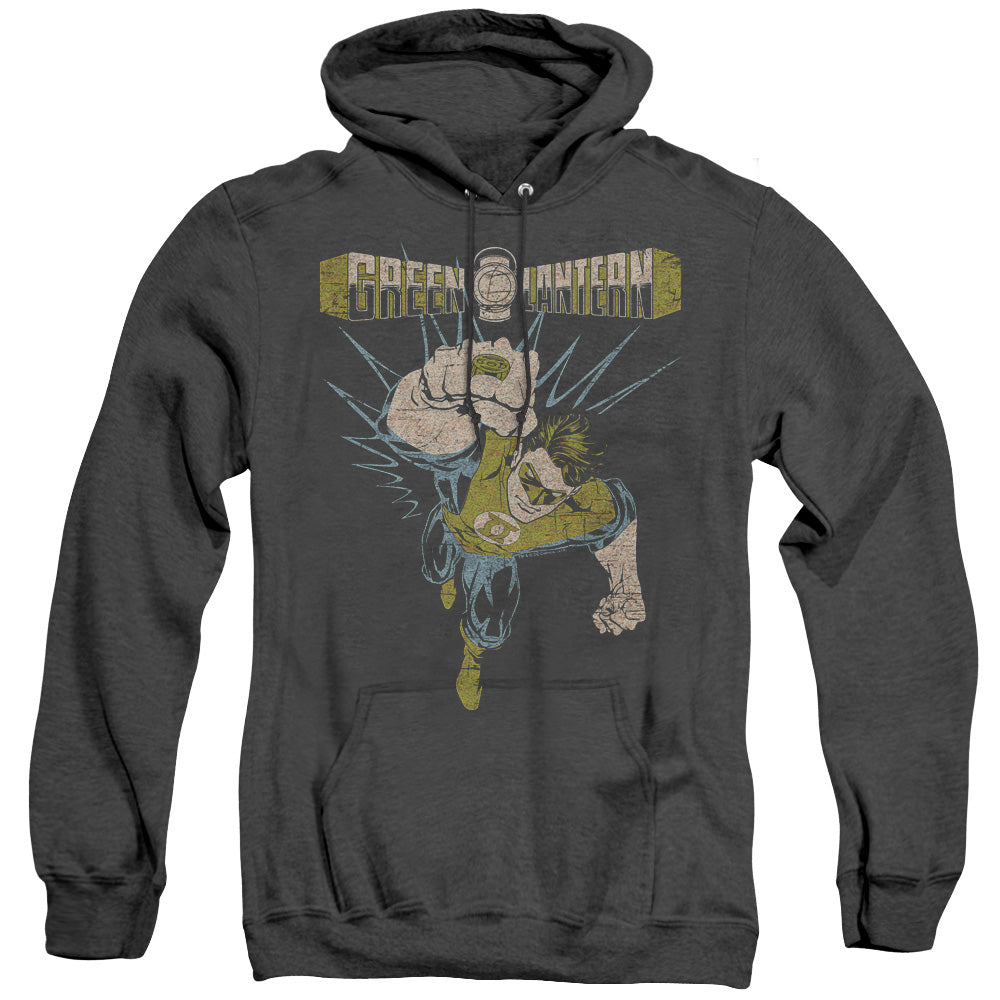 Green Lantern Powerful Heather Mens Hoodie Black Officially Licensed