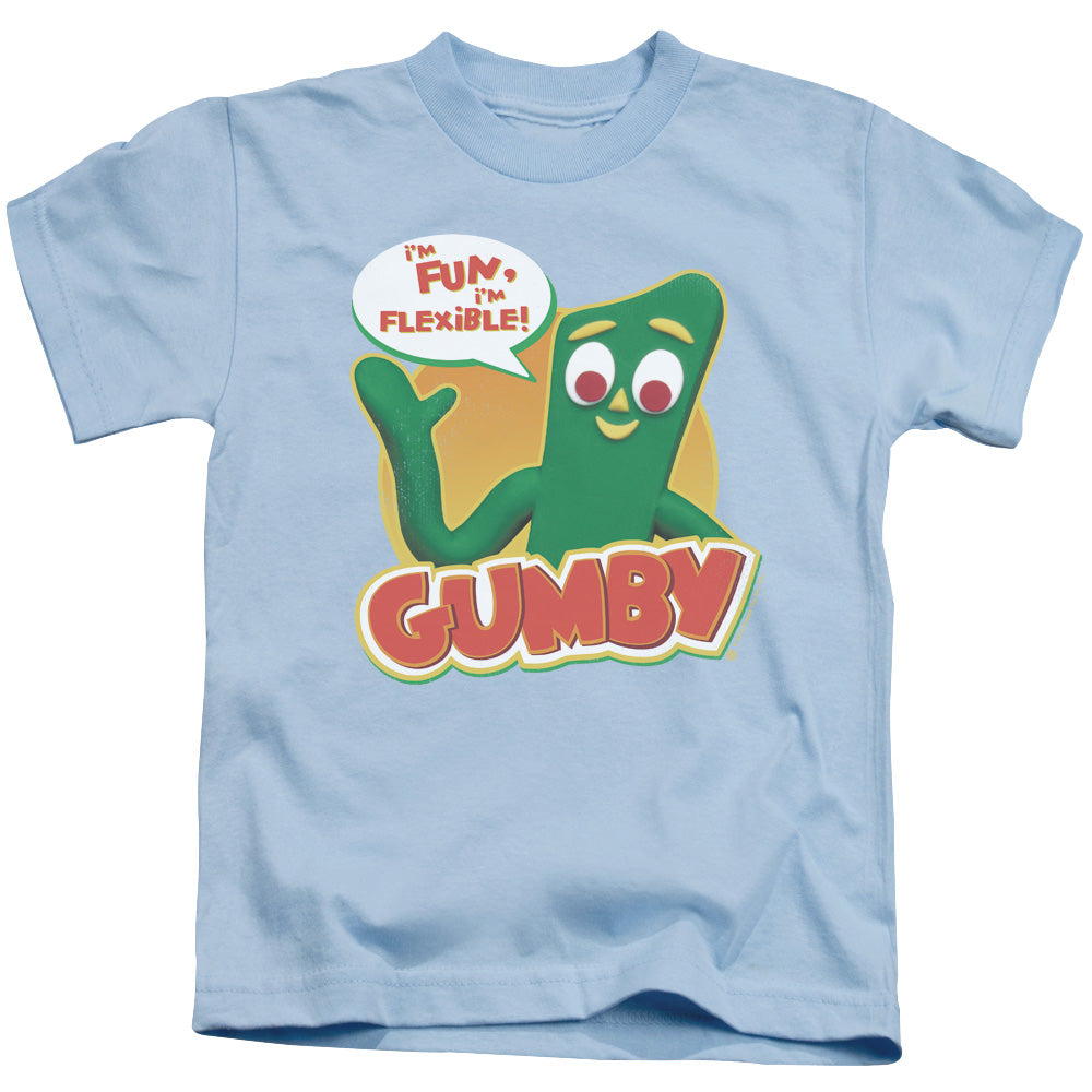 Gumby Fun & Flexible Juvenile Kids Youth T Shirt Light Blue