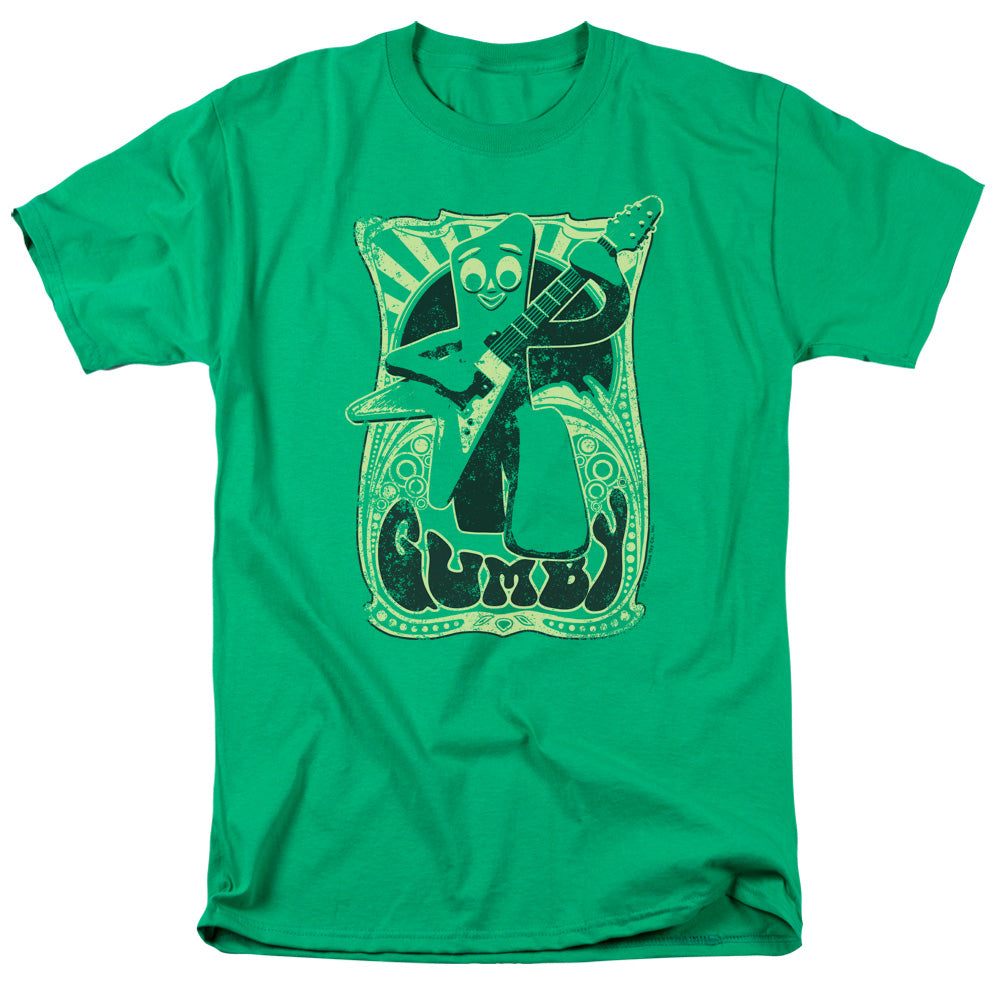 Gumby Vintage Rock Poster Mens T Shirt Kelly Green Officially Licensed