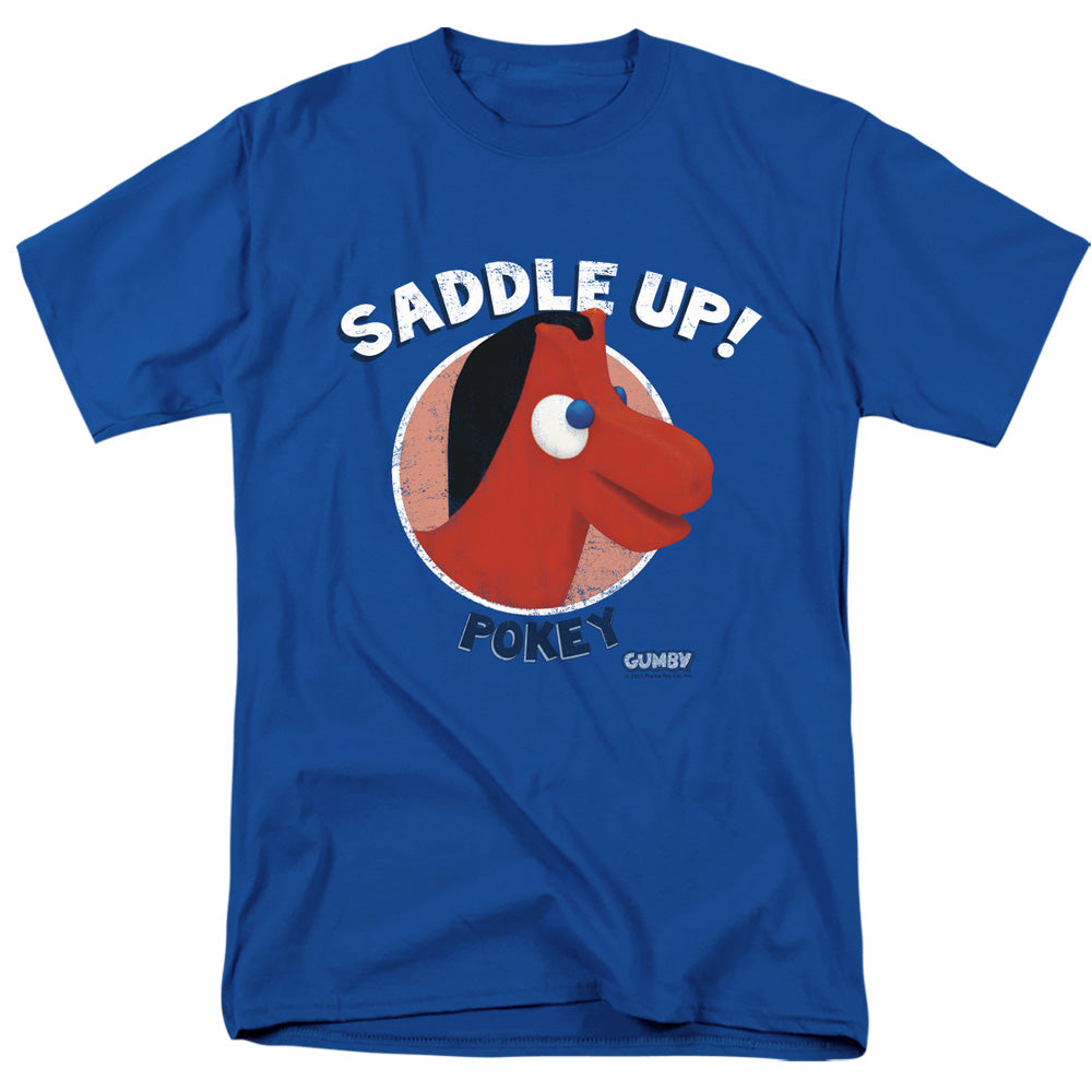 Gumby Saddle Up Mens T Shirt Royal Officially Licensed