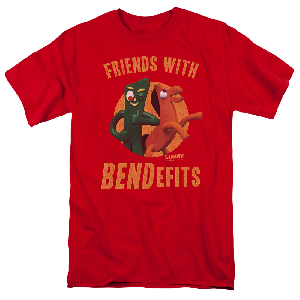 Gumby Bendefits Mens T Shirt Red Officially Licensed