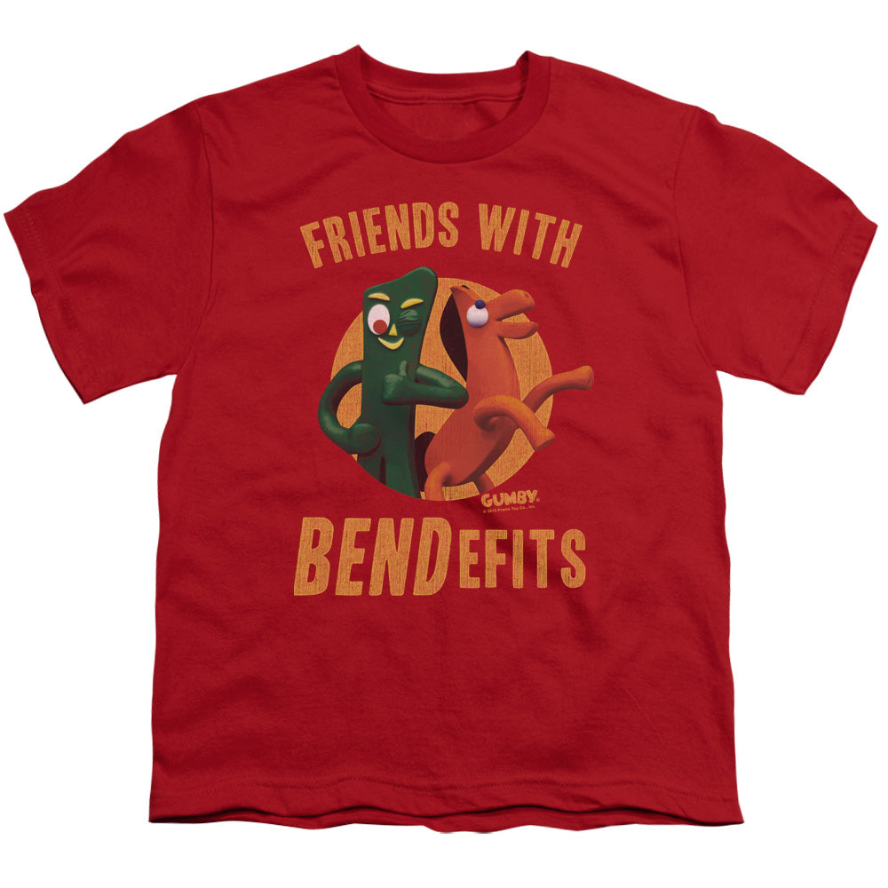 Gumby Bendefits Kids Youth T Shirt Red