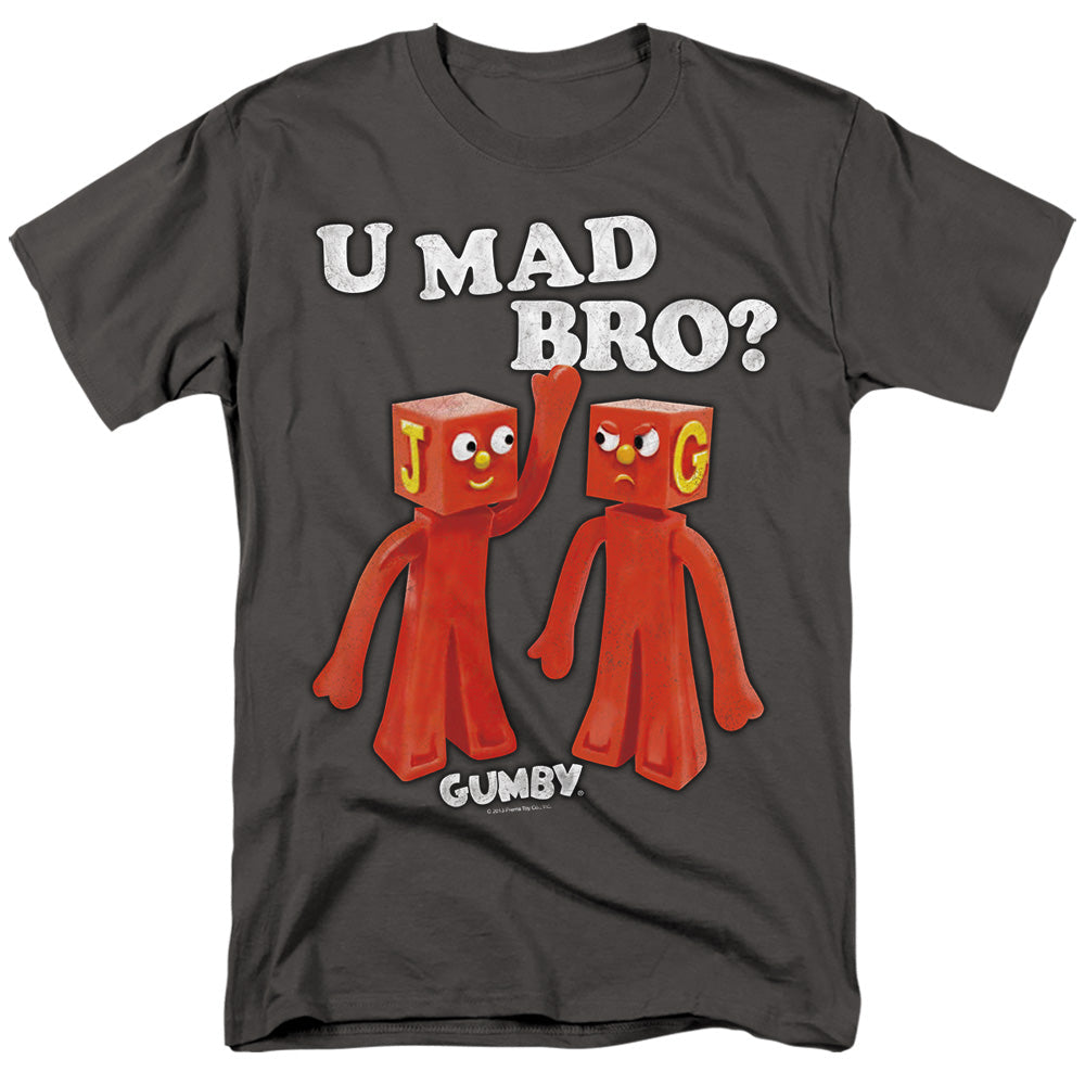 Gumby U Mad Bro Mens T Shirt Charcoal Officially Licensed