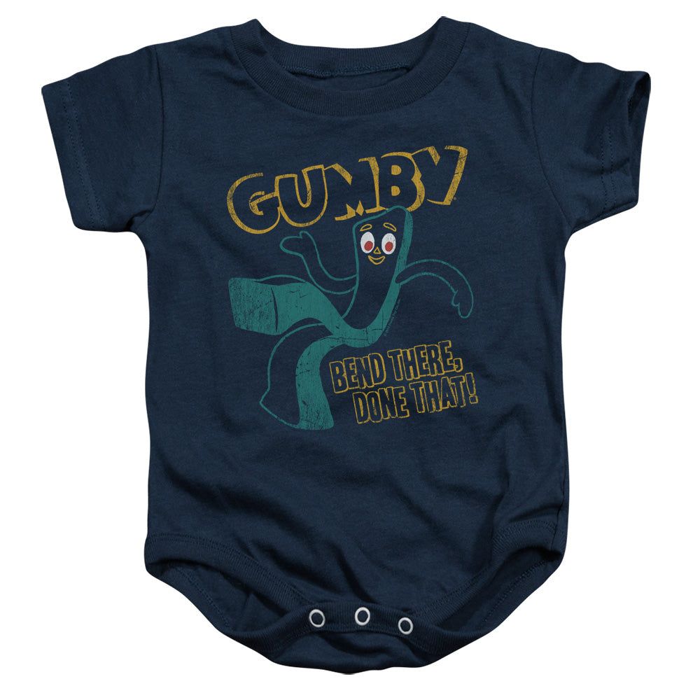 Gumby Bend There Infant Baby Snapsuit Navy (12 Mos)