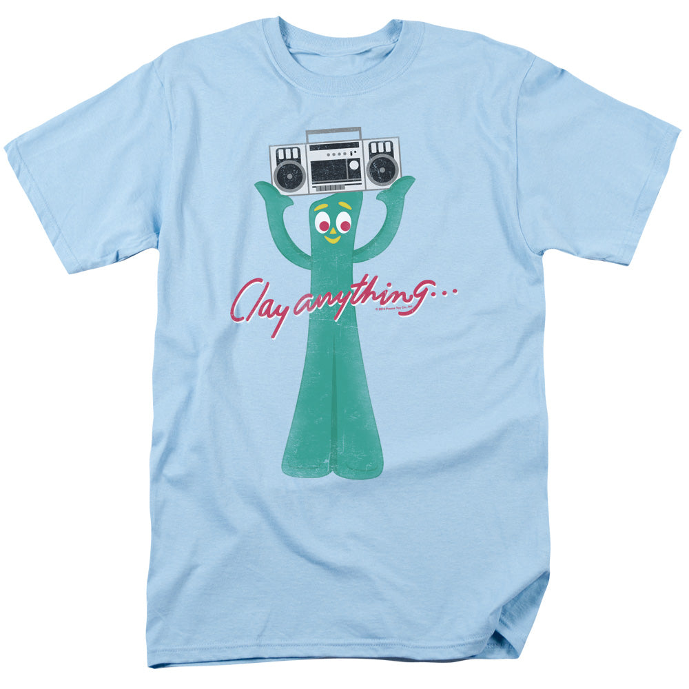 Gumby Clay Anything Mens T Shirt Light Blue Officially Licensed