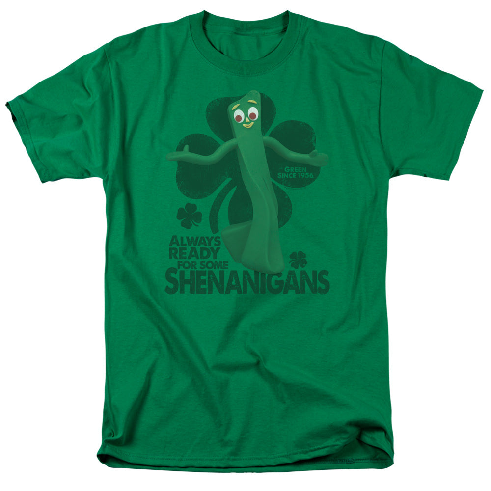 Gumby Shenanigans Mens T Shirt Kelly Green Officially Licensed