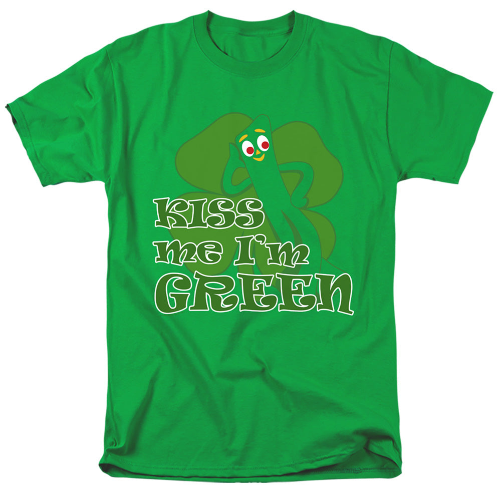 Gumby Kiss Me Im Green Mens T Shirt Kelly Green Officially Licensed
