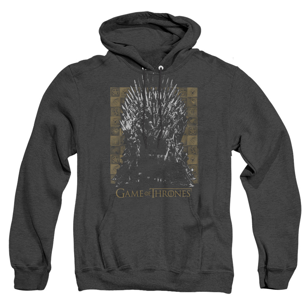 Game Of Thrones Iron Throne Heather Mens Hoodie Black Officially Licensed