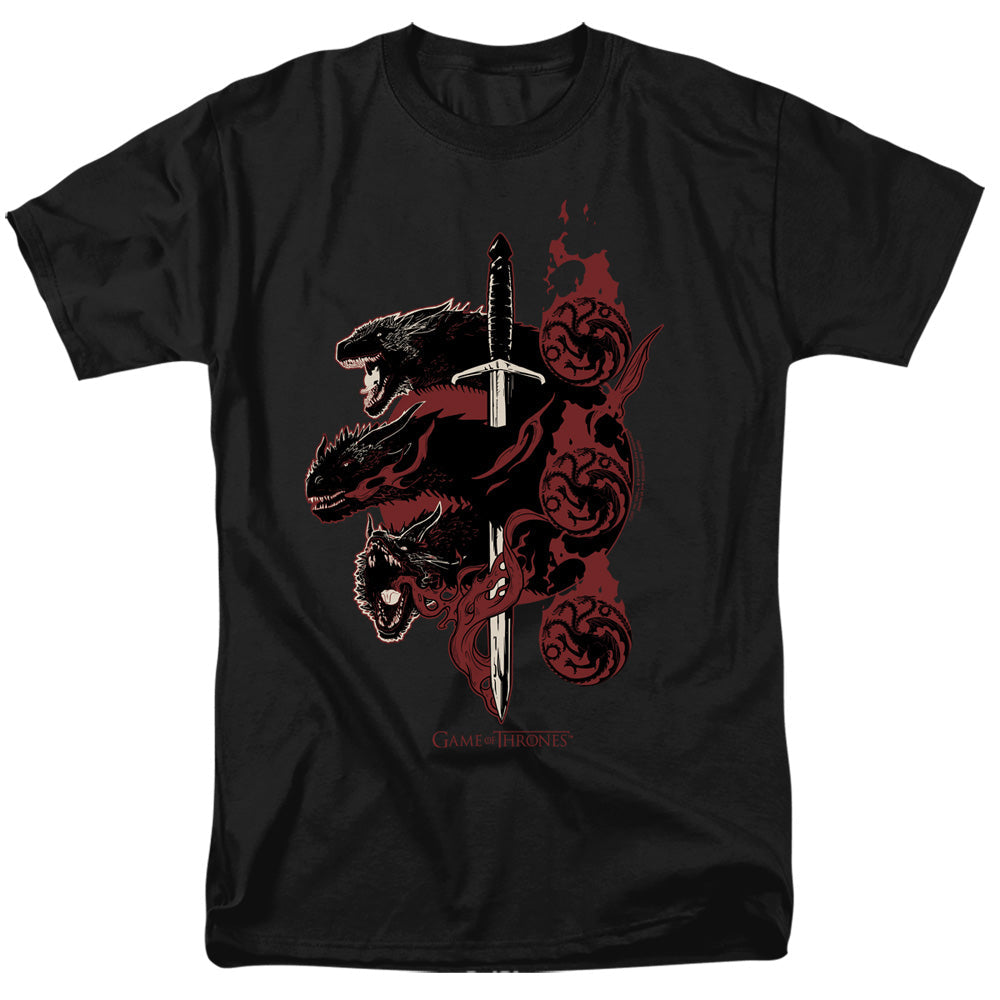 Game Of Thrones Targaryen Dragons Mens T Shirt Black Officially Licensed