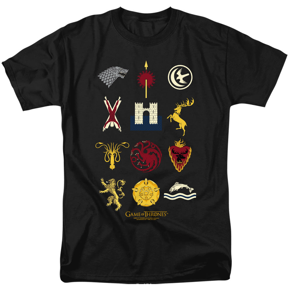 Game Of Thrones House Sigils Mens T Shirt Black Officially Licensed