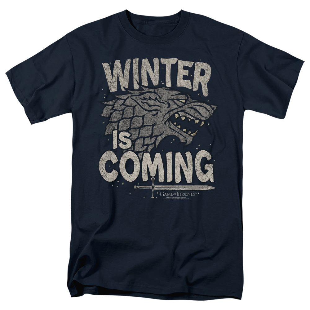 Game Of Thrones Winter Is Coming Mens T Shirt Navy Officially Licensed