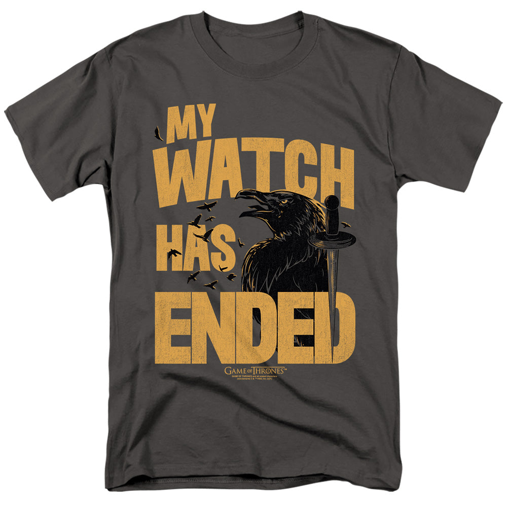 Game Of Thrones My Watch Has Ended Mens T Shirt Charcoal Officially Licensed