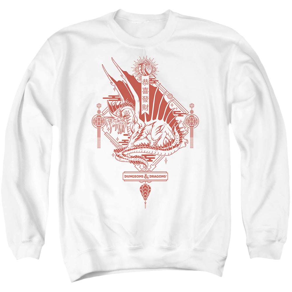 Dungeons And Dragons Year Of The Dragon Red Lantern Mens Crewneck Sweatshirt White
