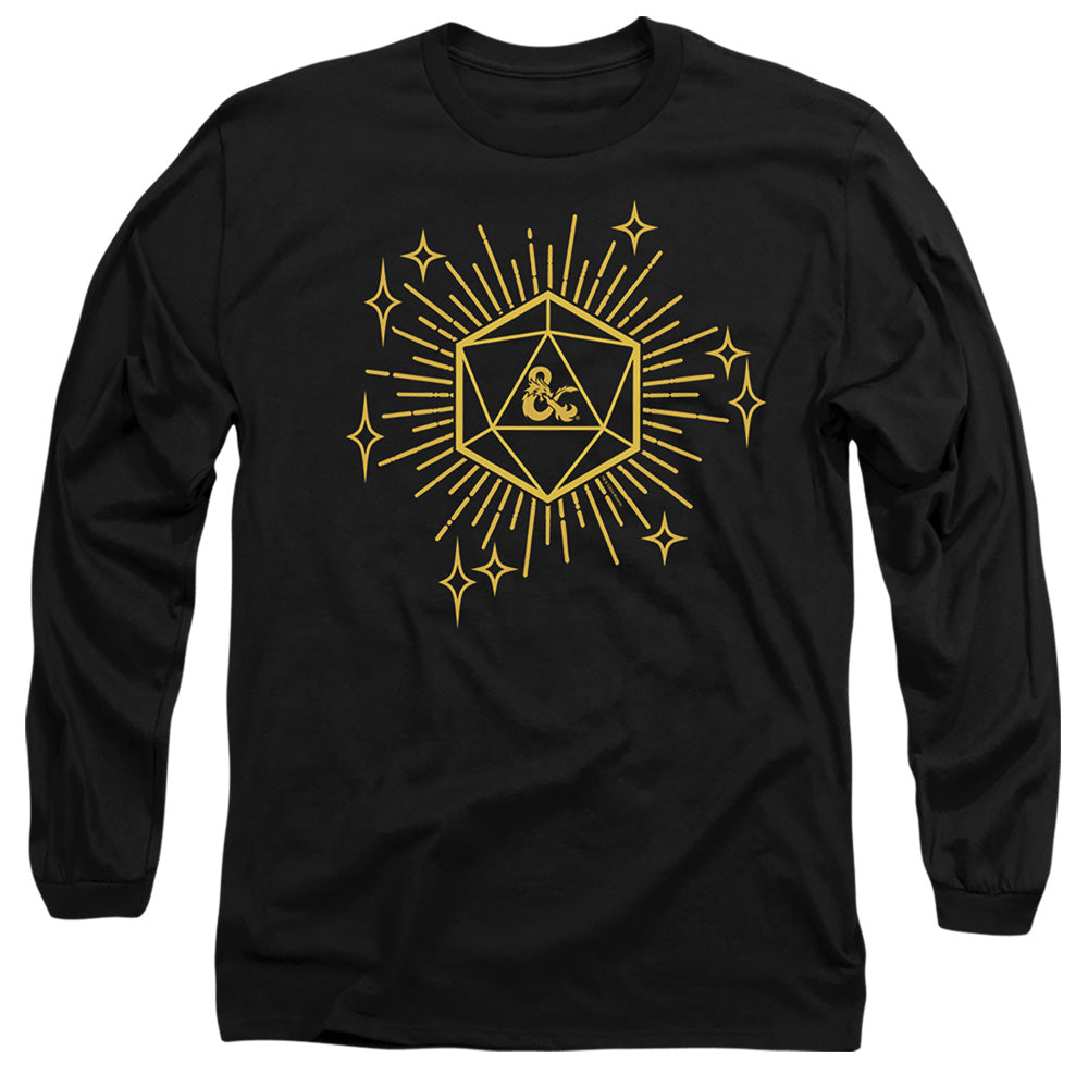 Dungeons And Dragons Year Of The Dragon Lucky D20 Mens Long Sleeve Shirt Black Officially Licensed
