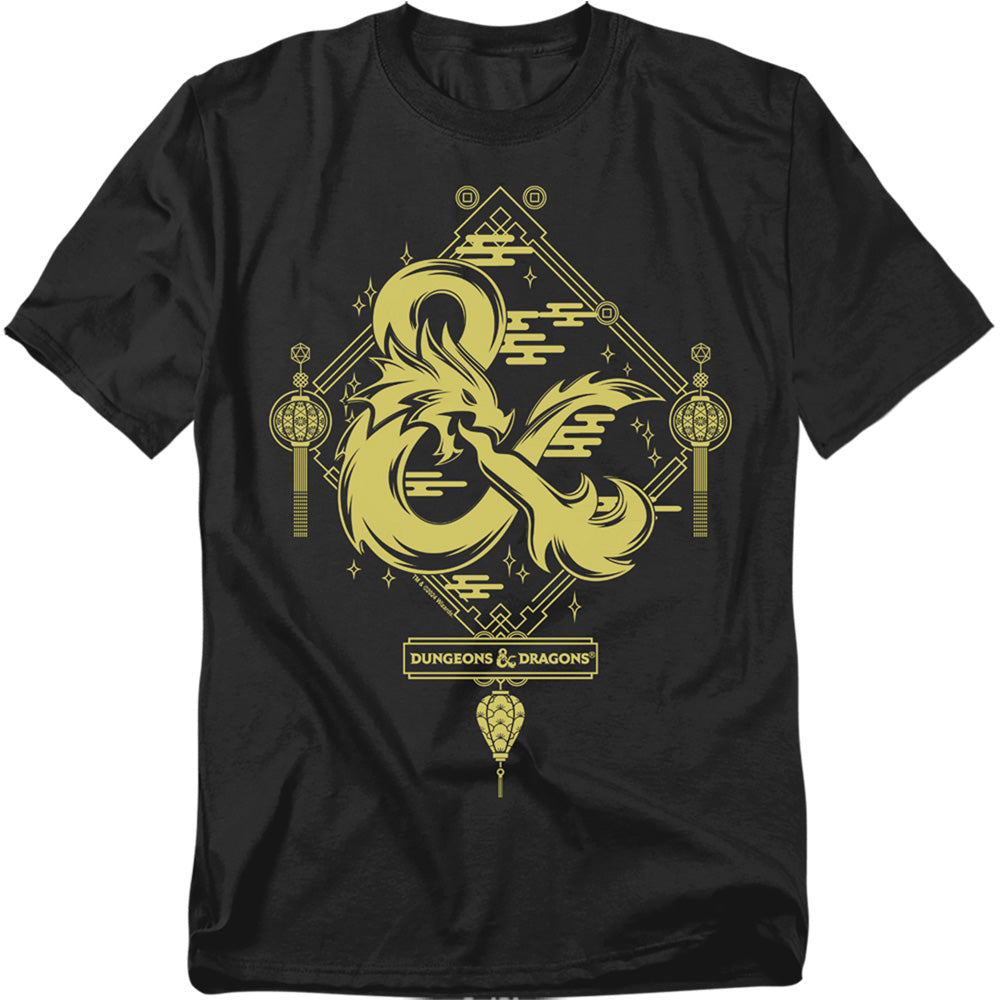 Dungeons And Dragons Year Of The Dragon Gold Logo Mens T Shirt Black Officially Licensed