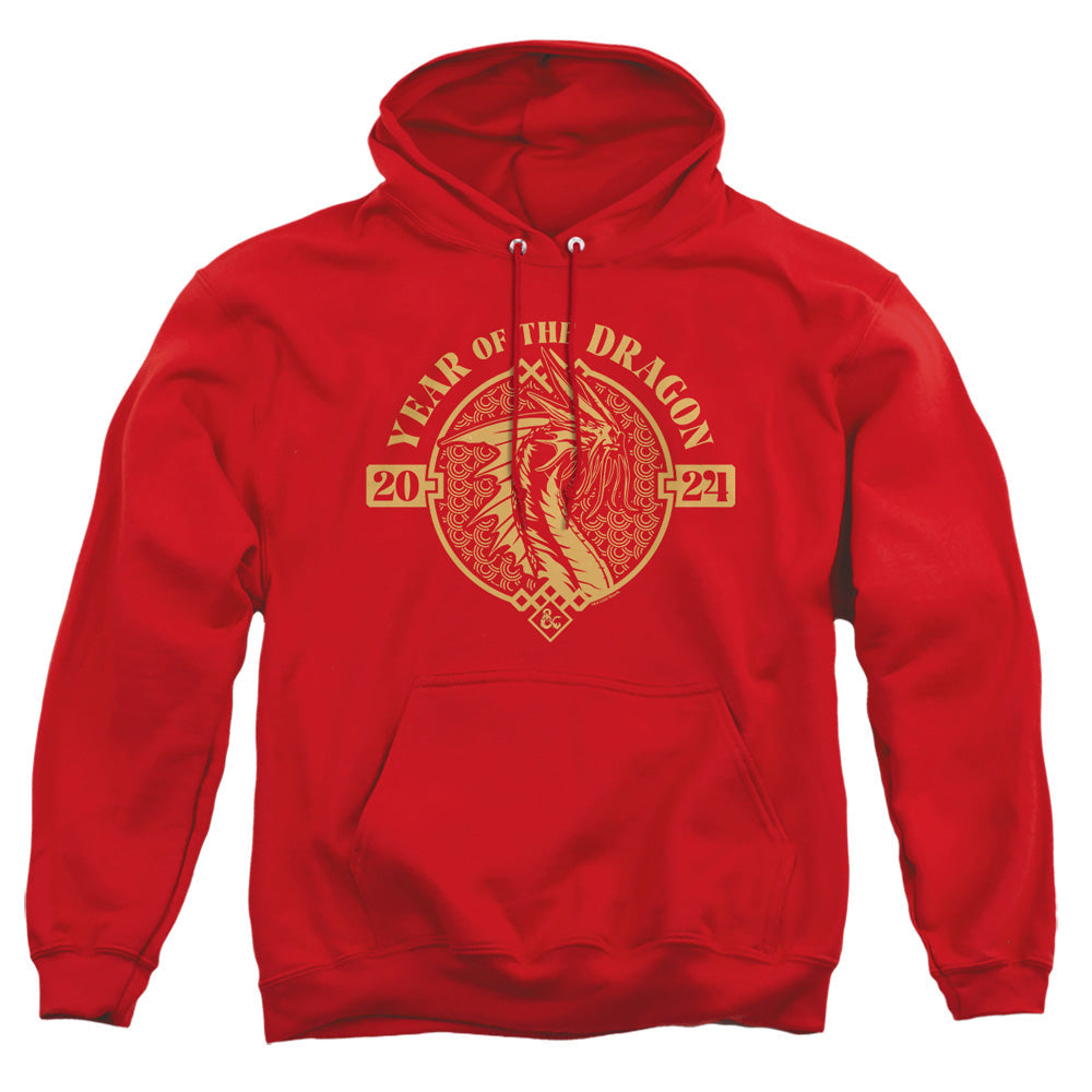 Dungeons And Dragons Year Of The Dragon Gold Beast Mens Hoodie Red Officially Licensed