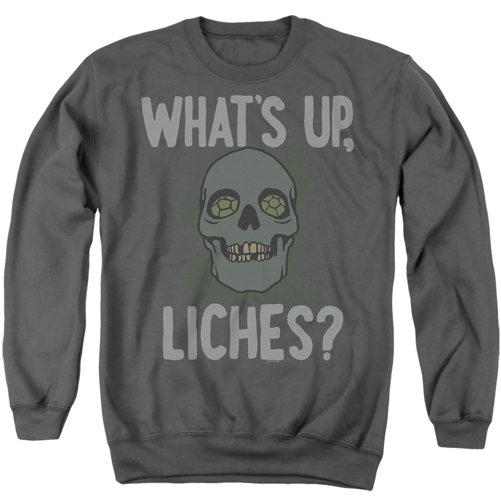 Dungeons And Dragons What'S Up, Liches? Mens Crewneck Sweatshirt Charcoal