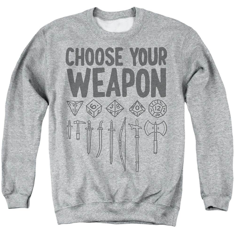 Dungeons And Dragons Choose Your Weapon Mens Crewneck Sweatshirt Athletic Heather