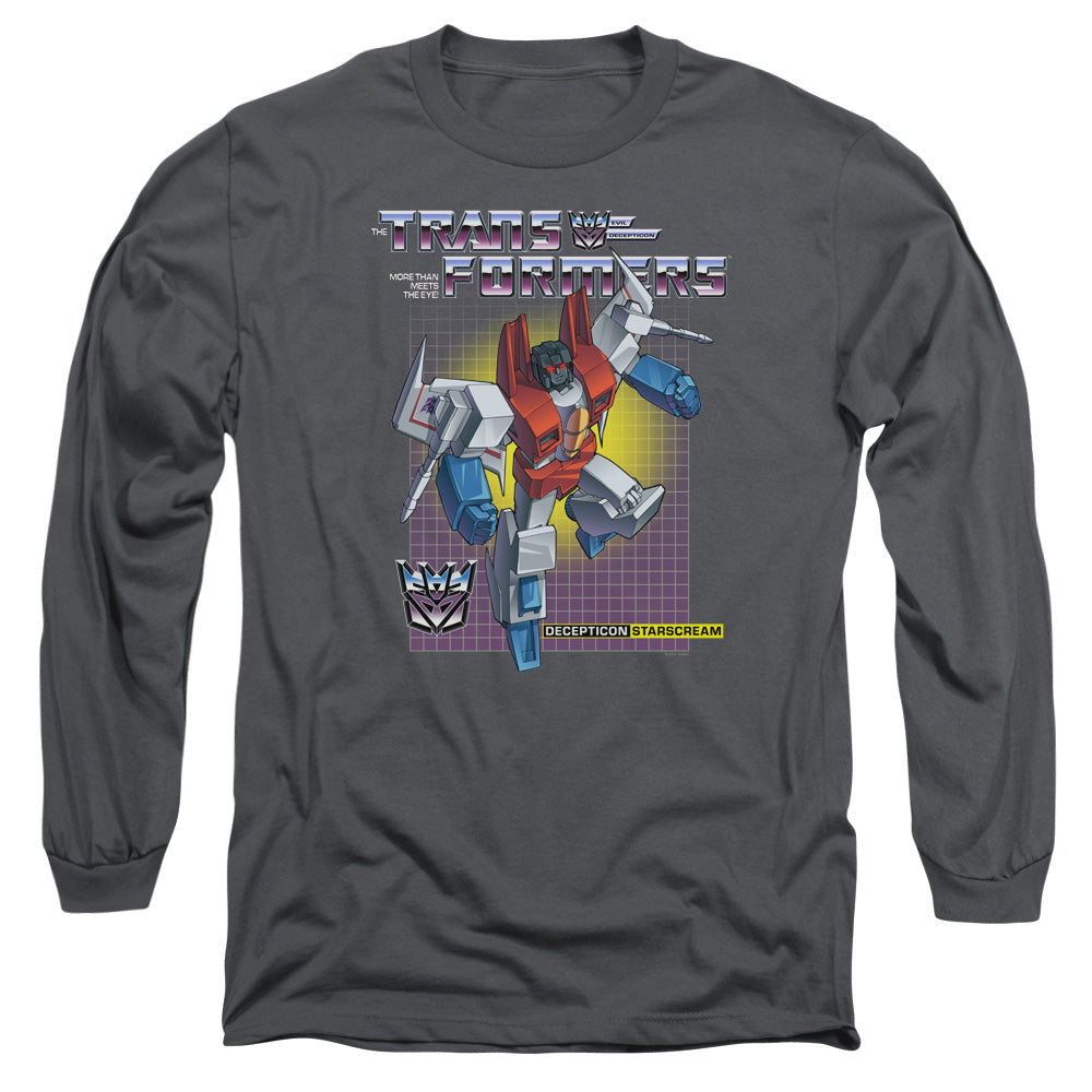 Transformers Starscream Mens Long Sleeve Shirt Charcoal Officially Licensed