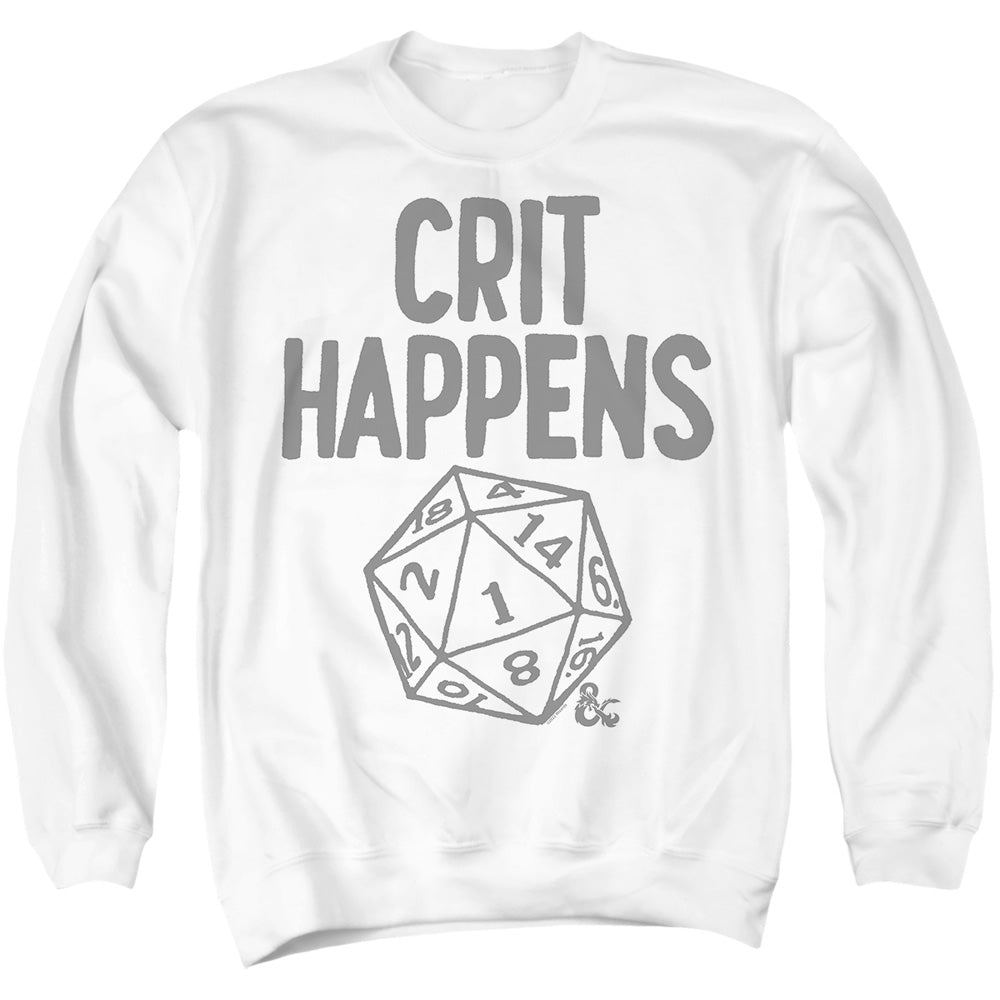 Dungeons And Dragons Crit Happens Mens Crewneck Sweatshirt White