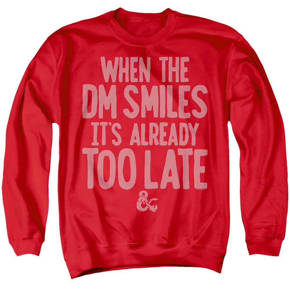 Dungeons And Dragons When The Dm Smiles Mens Crewneck Sweatshirt Red