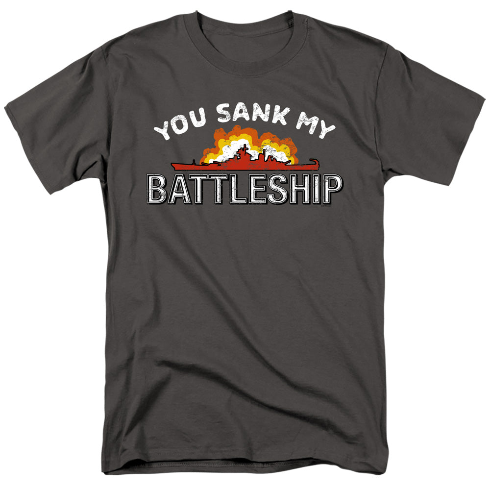 Battleship Sunk Mens T Shirt Charcoal Officially Licensed