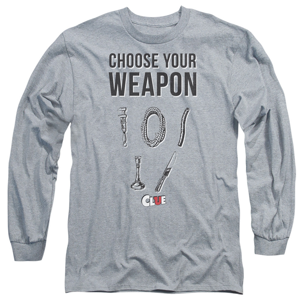 Clue Choose Mens Long Sleeve Shirt Athletic Heather Officially Licensed