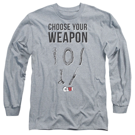 Clue Choose Mens Long Sleeve Shirt Athletic Heather Officially Licensed