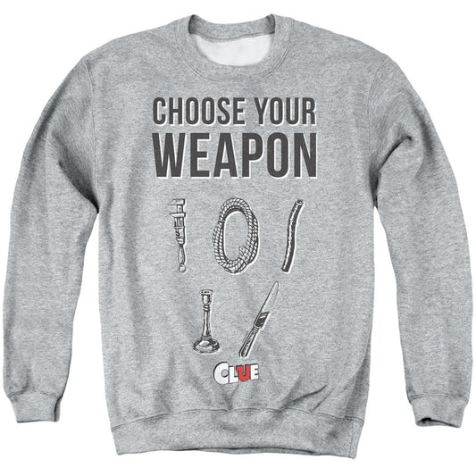 Clue Choose Mens Crewneck Sweatshirt Athletic Heather Officially Licensed