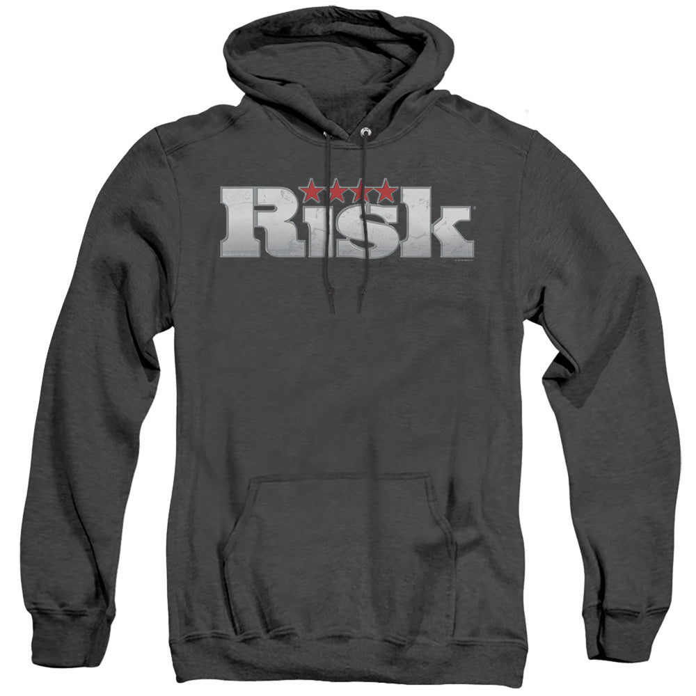 Risk Logo Mens Heather Hoodie Black Officially Licensed