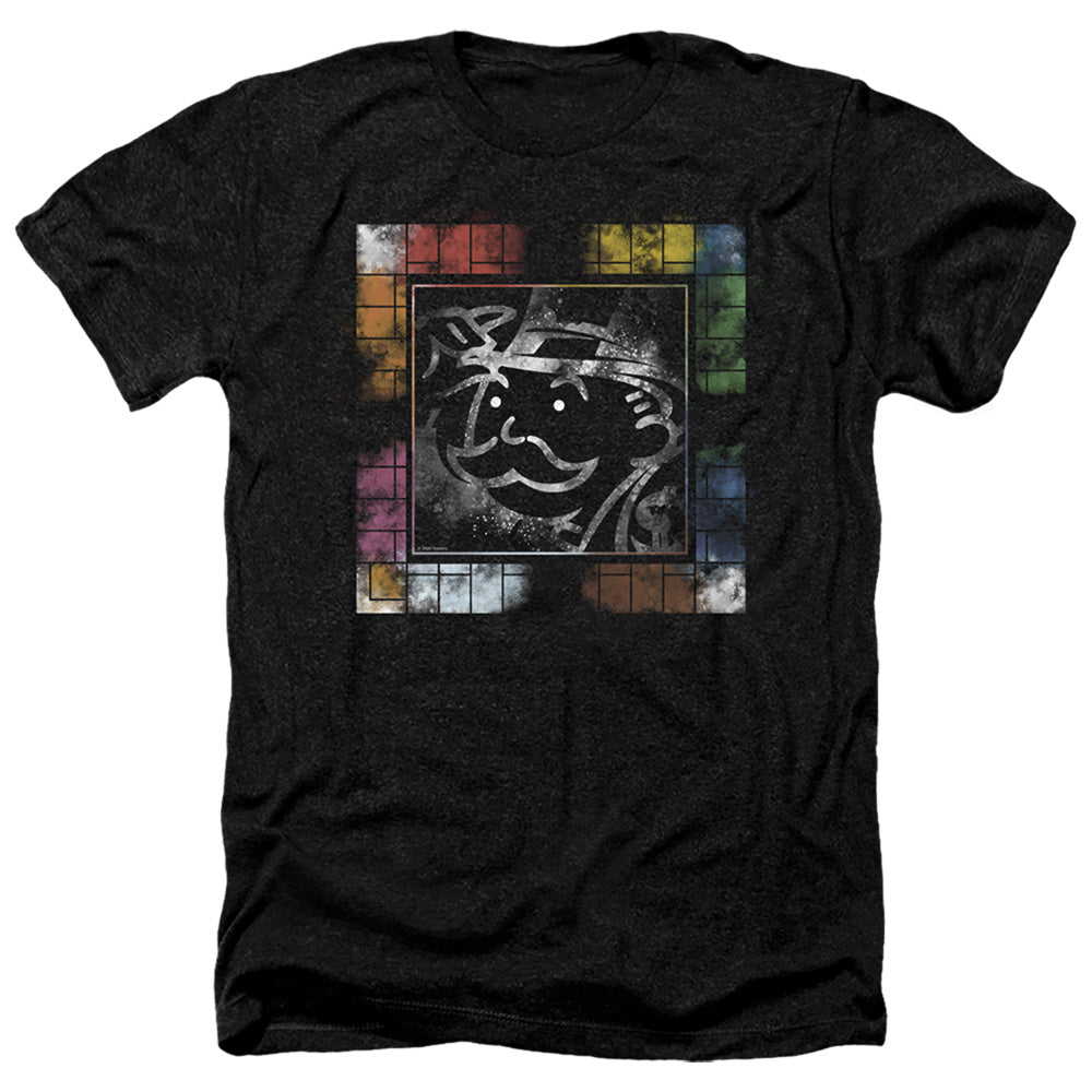 Monopoly Dusty Game Board No Logo Heather Mens T Shirt Black